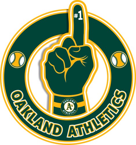 Number One Hand Oakland Athletics logo iron on paper